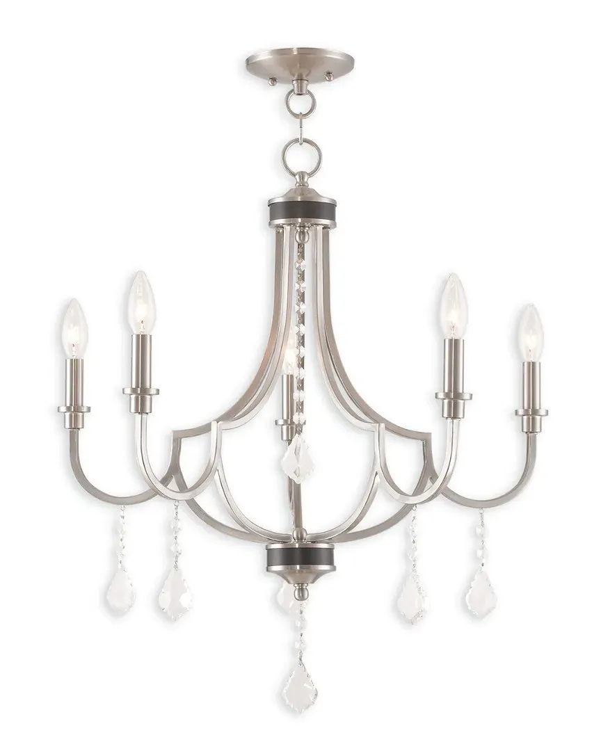 Livex Glendale 5-Light Chandelier - Brushed Nickel, Steel