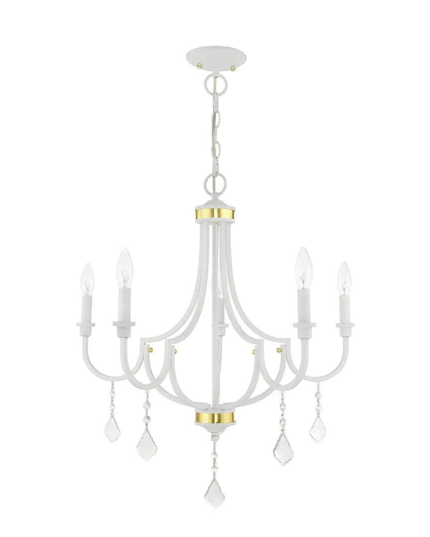 Livex Glendale 5-Light Chandelier - White, Steel