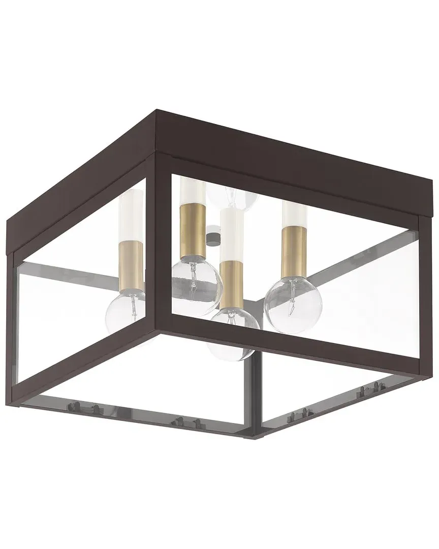 Livex Lighting 4-Light Outdoor Ceiling Mount - Bronze, Brass image