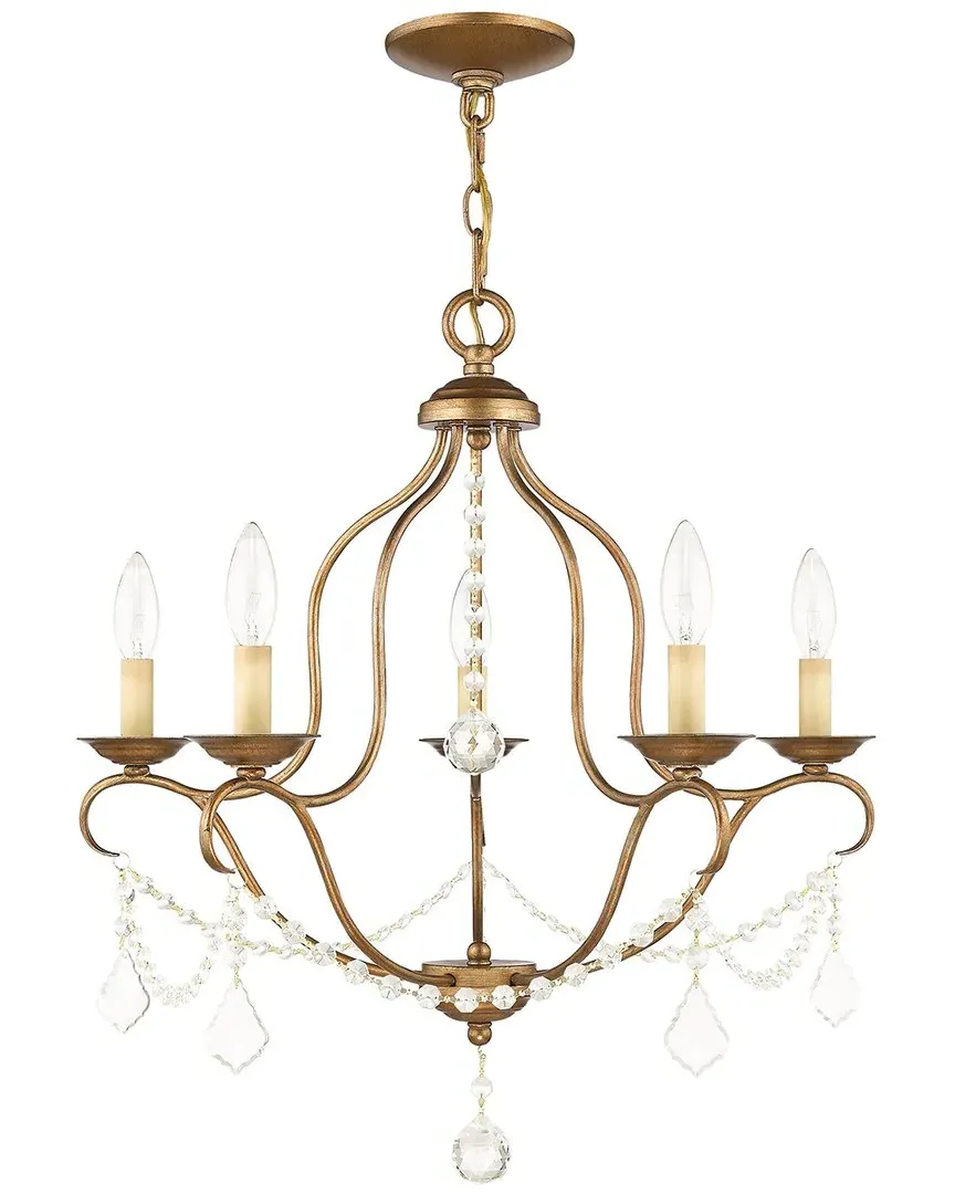 Livex Lighting Chesterfield 5-Light Chandelier - Antique Gold Leaf image