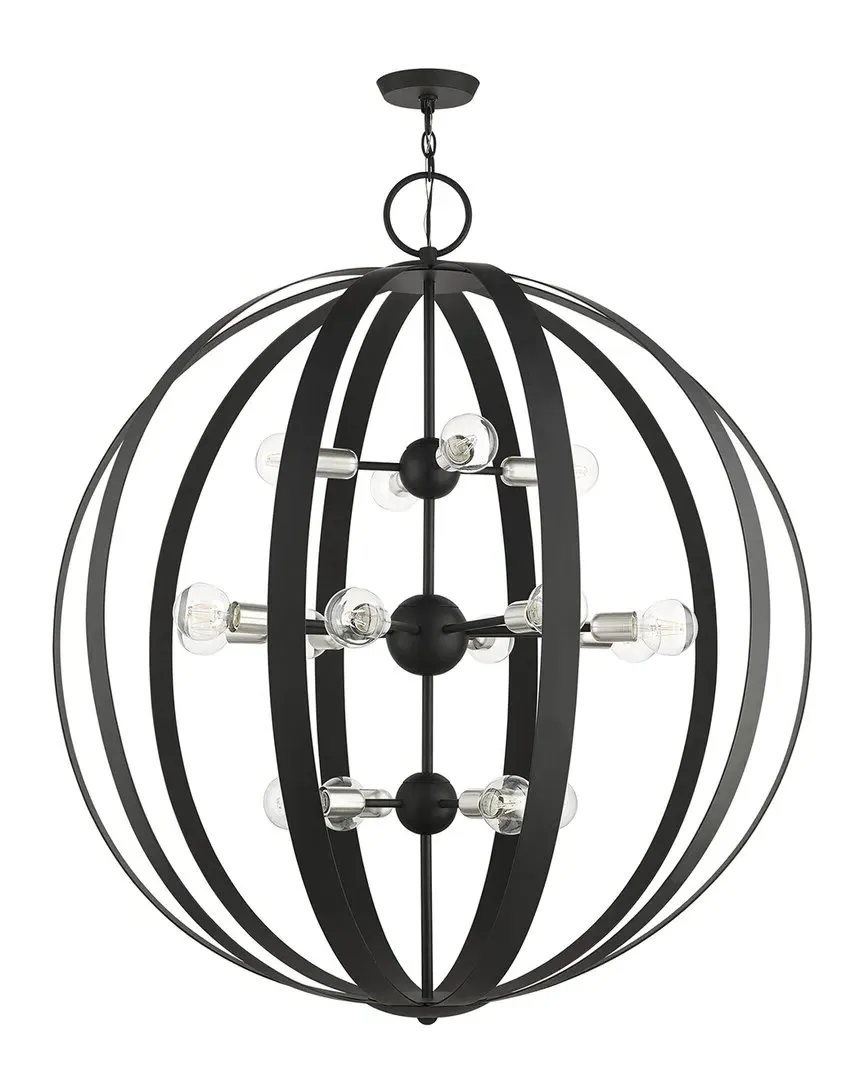 Livex Lighting Modesto 16 Light Chandelier - Black, Steel image