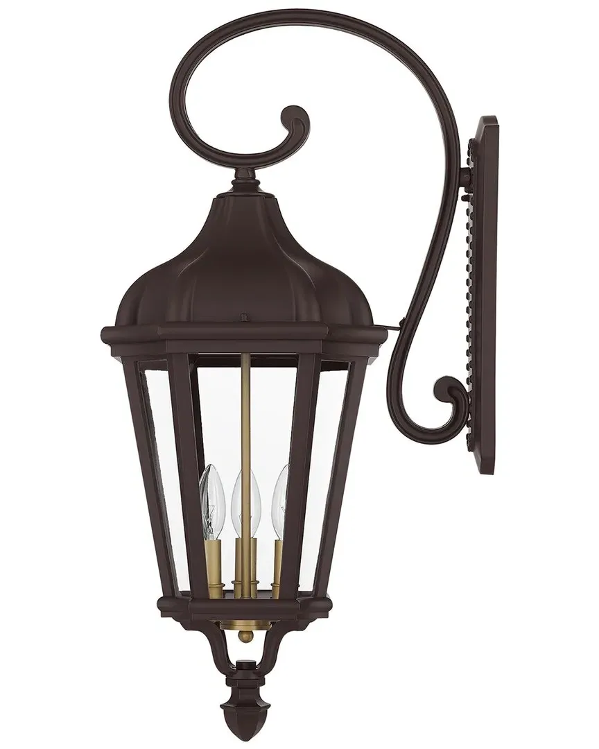 Livex Lighting Morgan 3 Light Outdoor Wall Lantern - Bronze image