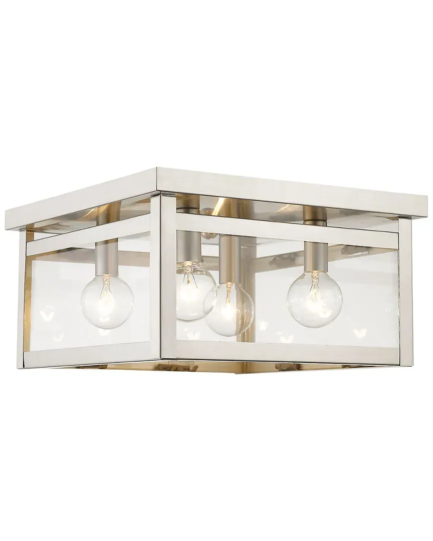 Livex Milford 4-Light Ceiling Mount - Brushed Nickel, Steel image