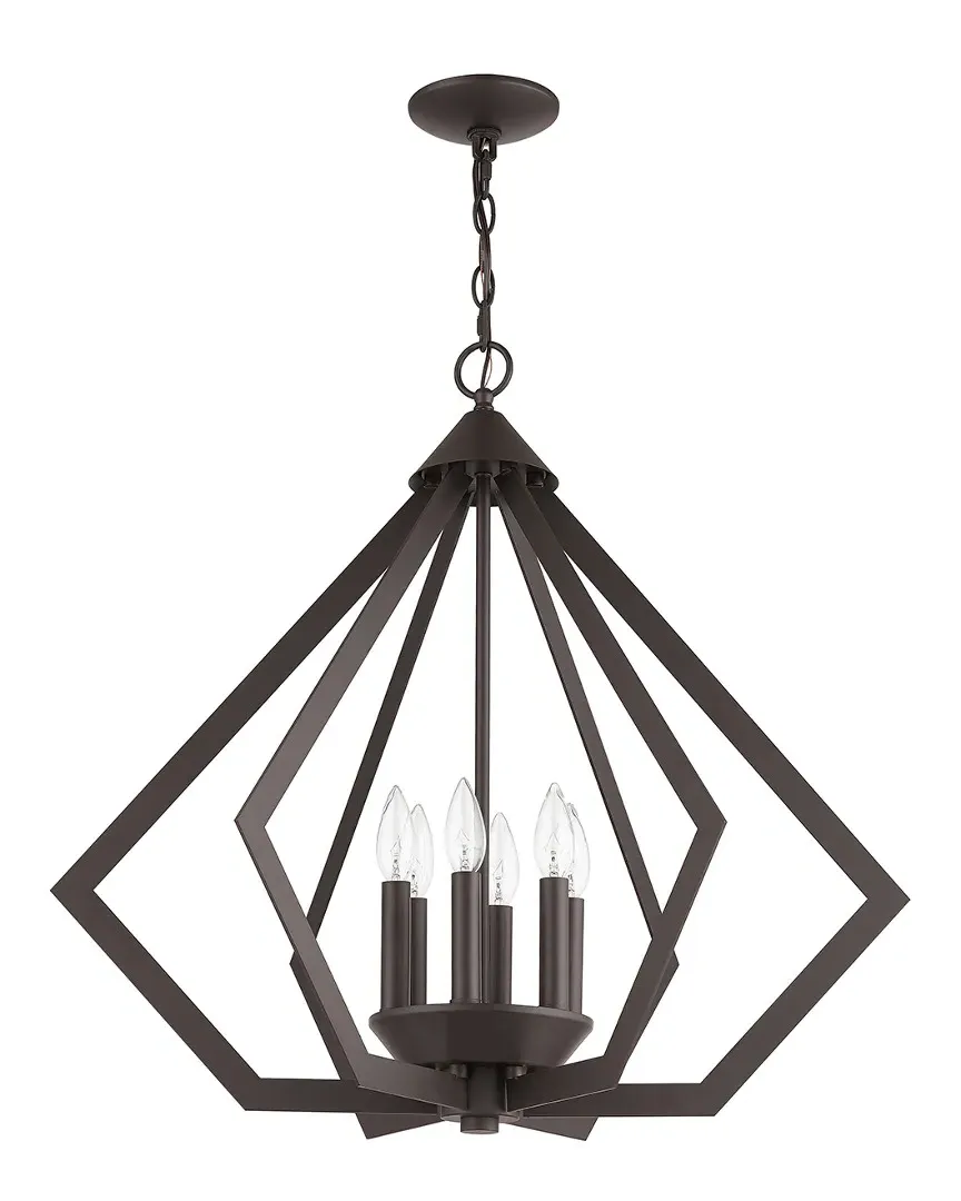 Livex Prism 6 Light Chandelier - Bronze, Steel image