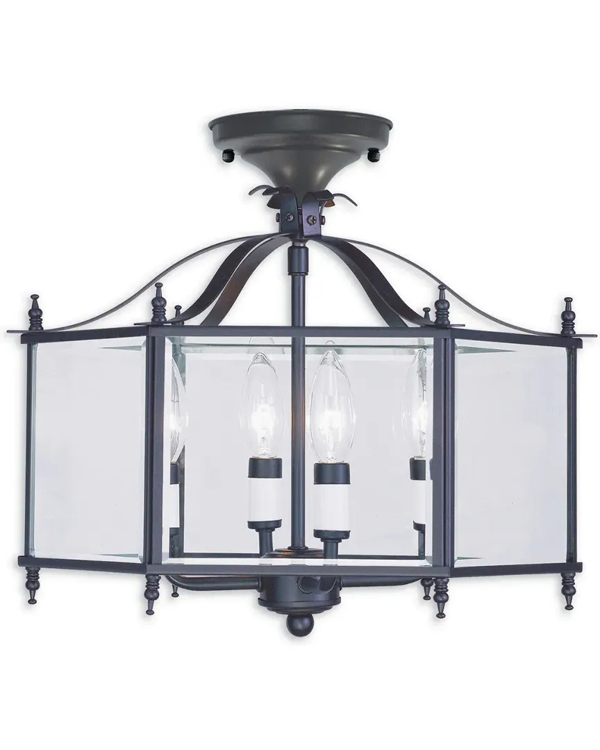 Livingston 4-Light Chain Hang Ceiling Mount - Bronze image