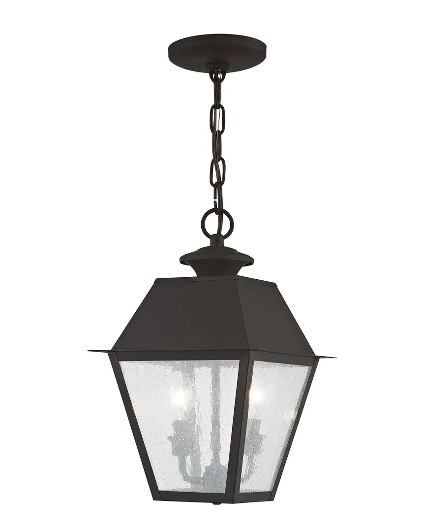 Mansfield 2-Light Outdoor Chain Lantern - Bronze, Brass