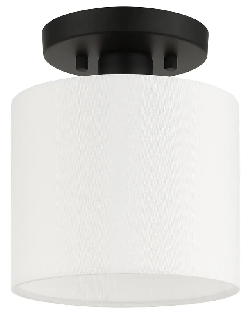 Meridian 1-Light Petite Semi Flush Mount - Black