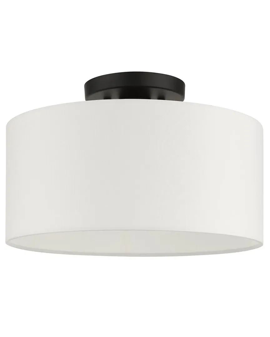 Meridian 1-Light Semi Flush Mount - Black