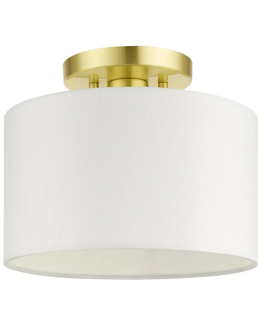 Meridian 1-Light Semi Flush Mount - Satin Brass
