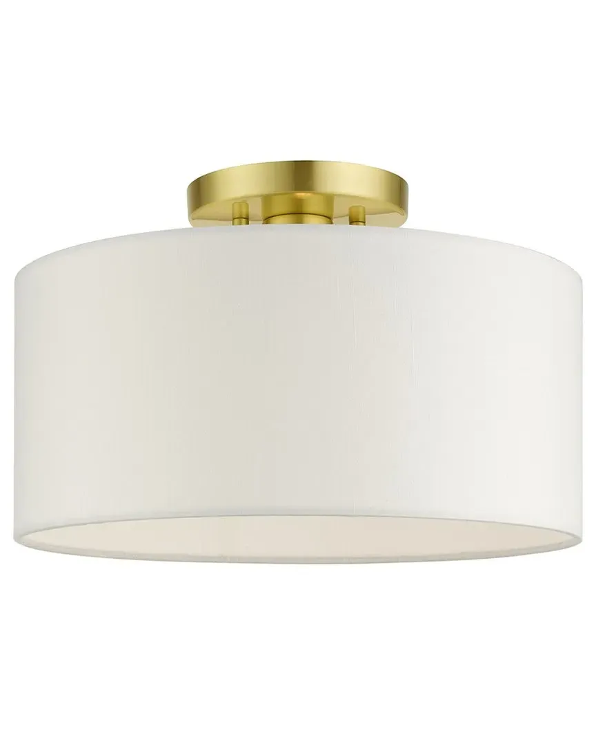 Meridian 1-Light Semi Flush - Satin Brass