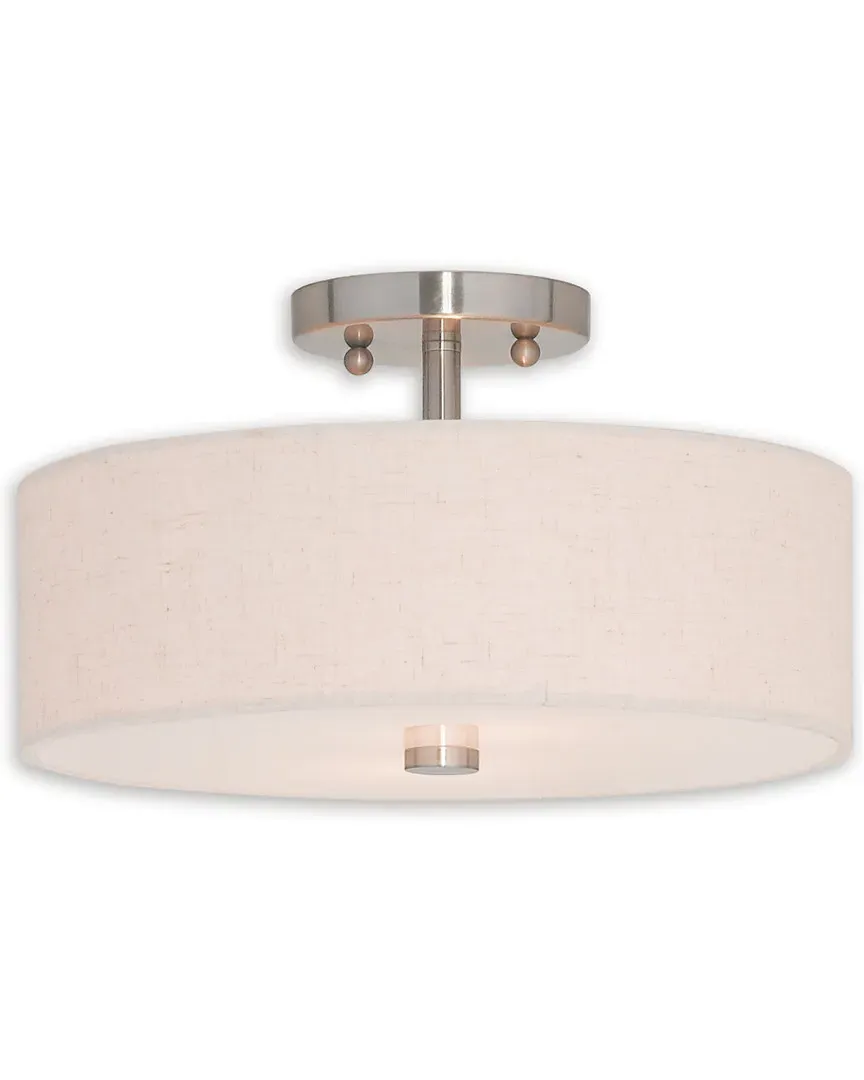 Meridian 2-Light Ceiling Mount - Brushed Nickel, Steel