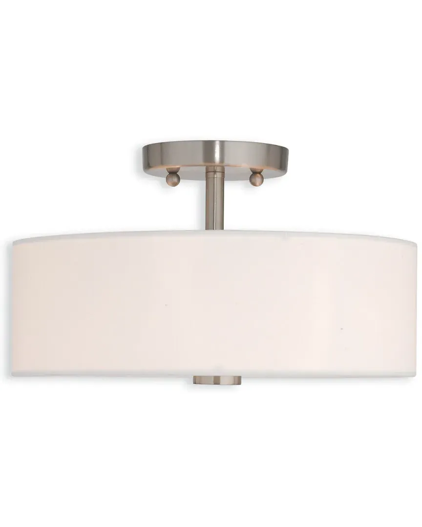 Meridian 2-Light Ceiling Mount - Brushed Nickel, Steel
