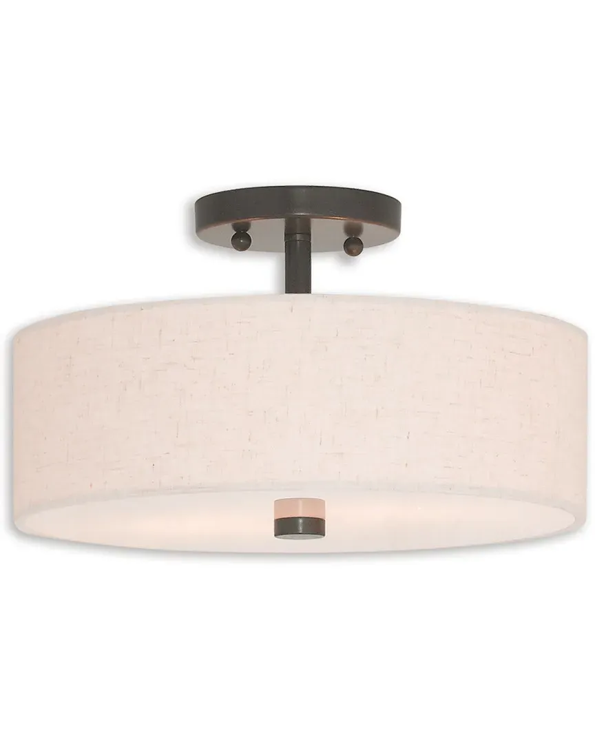 Meridian 2-Light Ceiling Mount - English Bronze, Steel