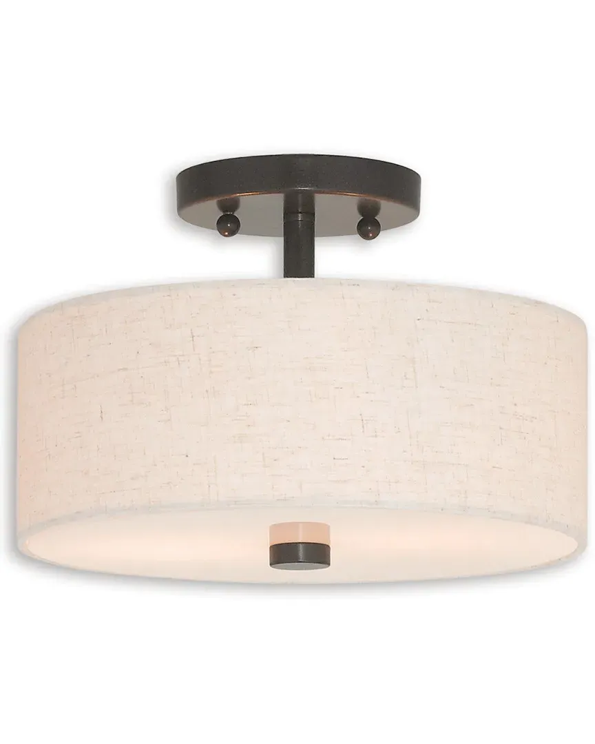 Meridian 2-Light Ceiling Mount - English Bronze, Steel