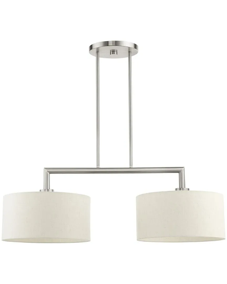 Meridian 2 Light Linear Chandelier - Brushed Nickel, Steel