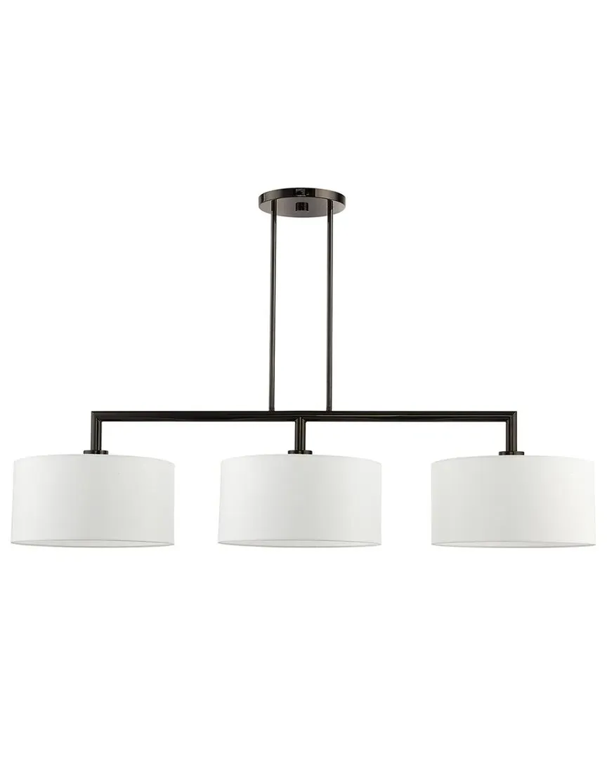 Meridian 3-Light Linear Chandelier - Black Chrome, Steel