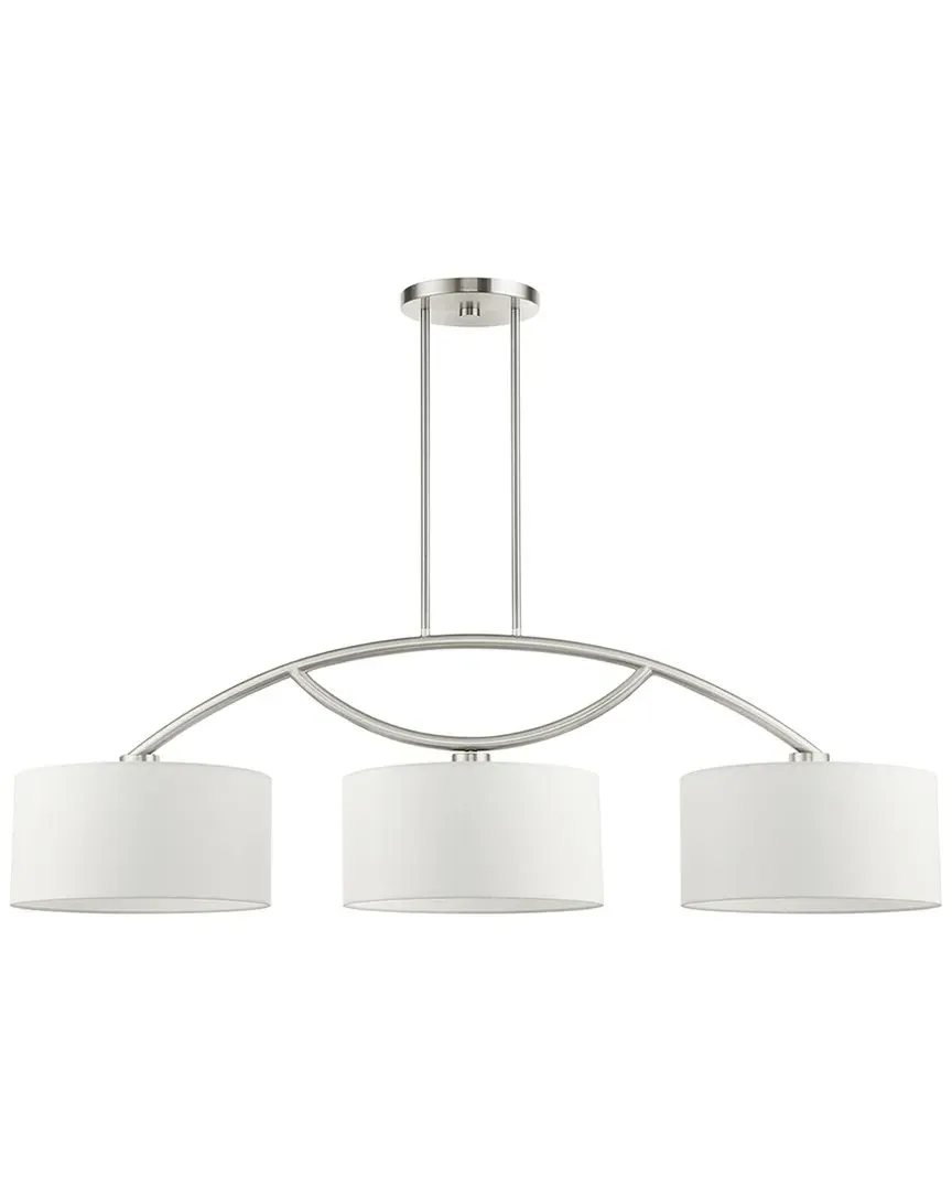Meridian 3 Light Linear Chandelier - Brushed Nickel
