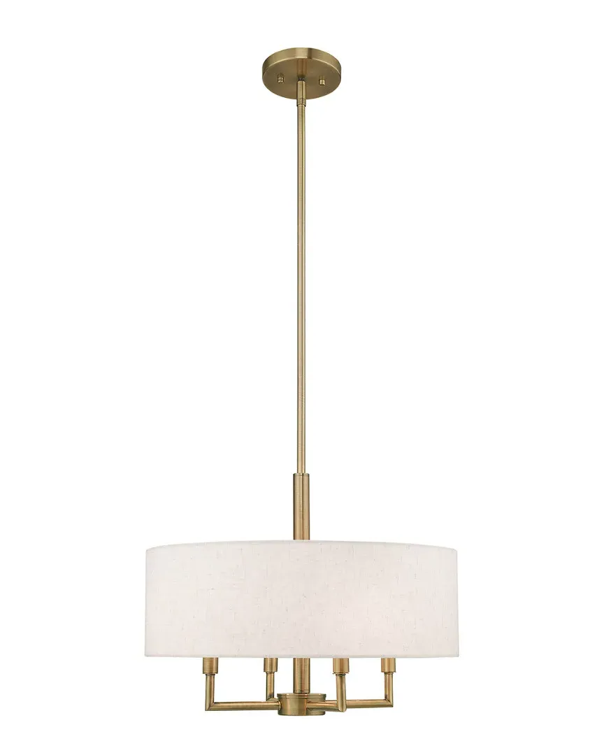 Meridian 4-Light Pendant Chandelier - Antique Brass, Steel