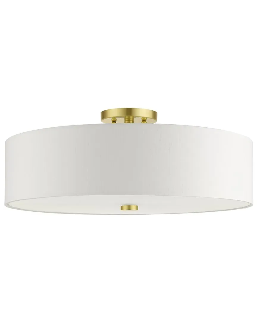 Meridian 5-Light Semi-Flush Ceiling Light - Satin Brass image