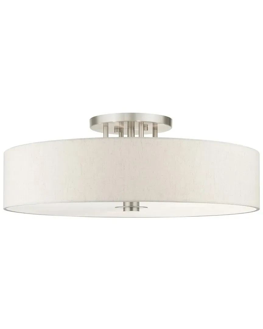 Meridian 6 Light Semi-Flush - Brushed Nickel