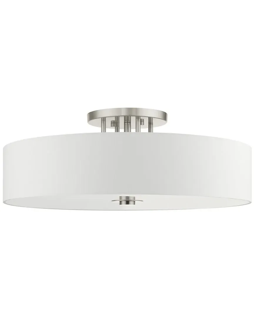 Meridian 6 Light Semi-Flush Mount - Brushed Nickel