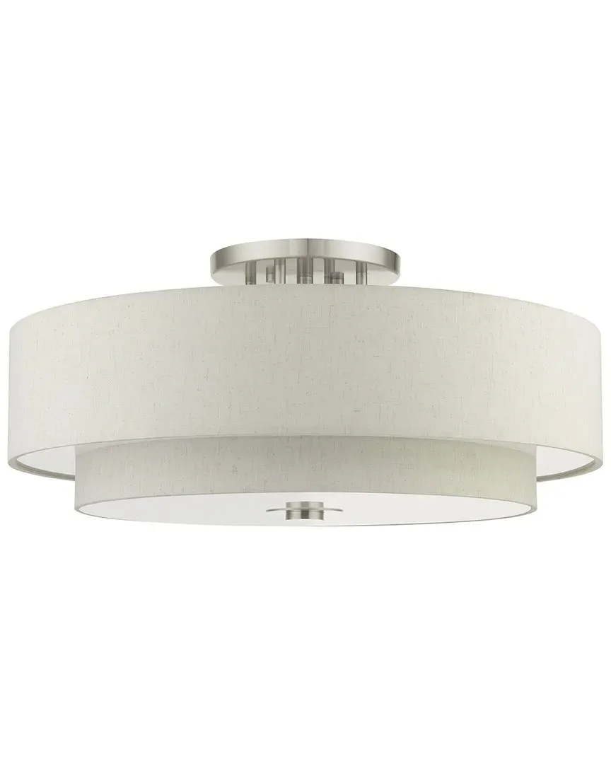 Meridian 6 Light Semi-Flush Mount - Brushed Nickel