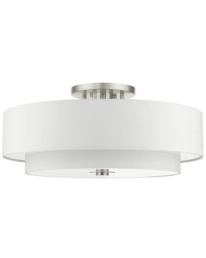 Meridian 6 Light Semi-Flush Mount - Brushed Nickel