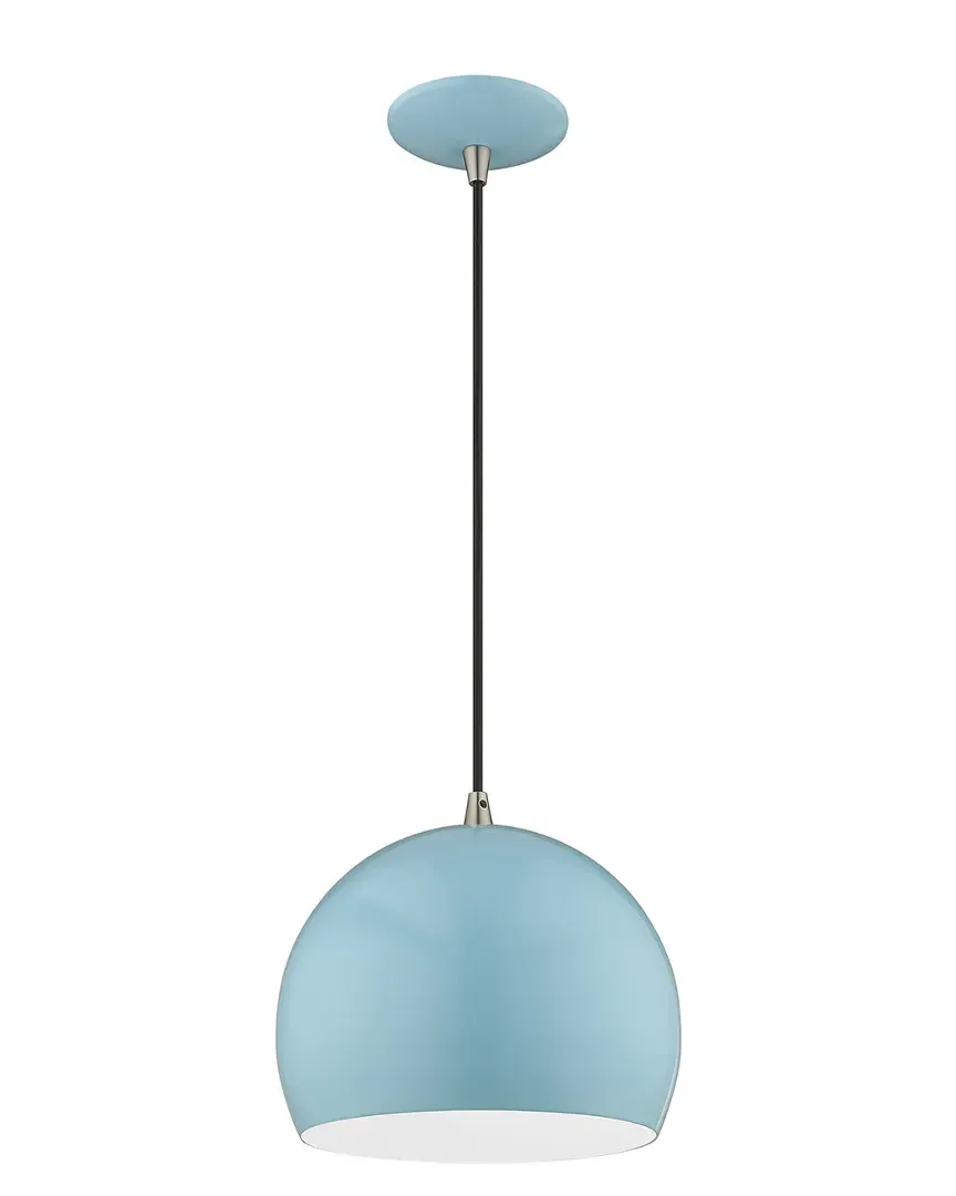 Metal Shade Mini Pendant Light - Baby Blue, Steel