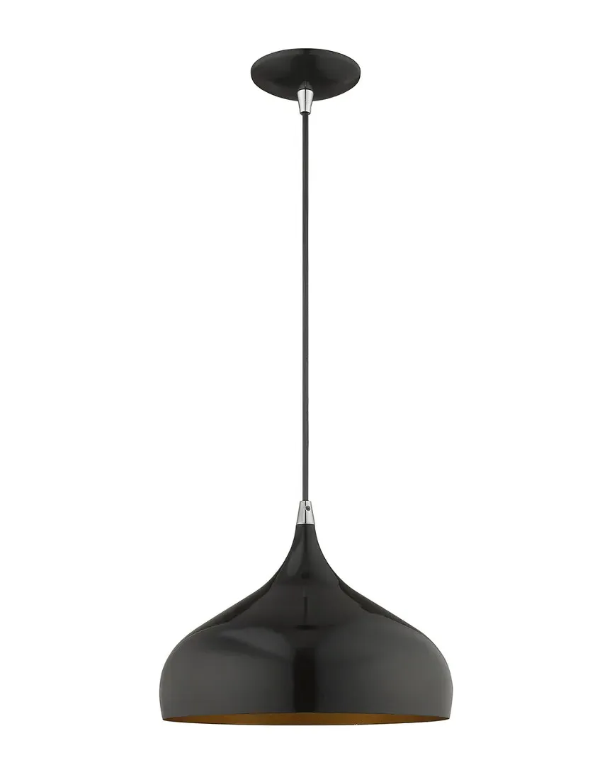 Metal Shade Mini Pendant Light - Shiny Black, Steel
