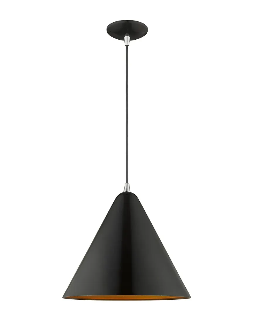 Metal Shade Mini Pendant Light - Shiny Black, Steel