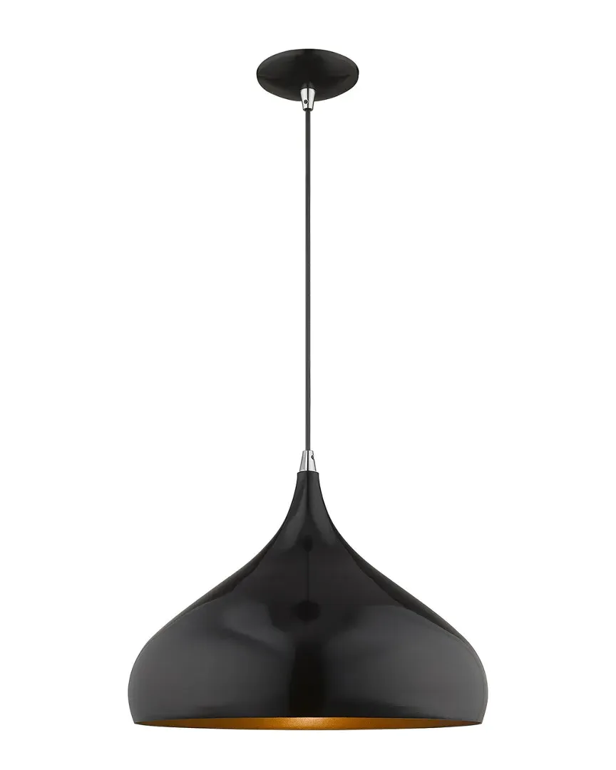 Metal Shade Mini Pendant Light - Shiny Black, Steel