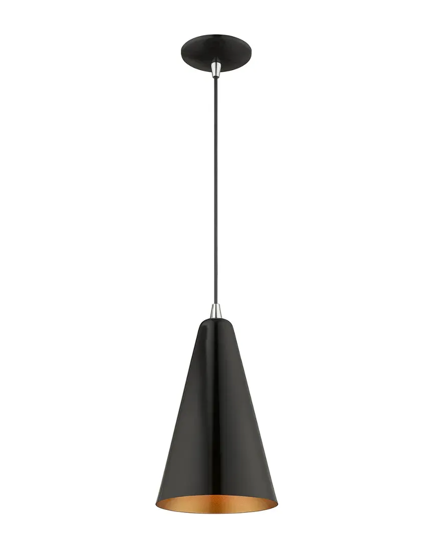Metal Shade Mini Pendant Light - Shiny Black, Steel