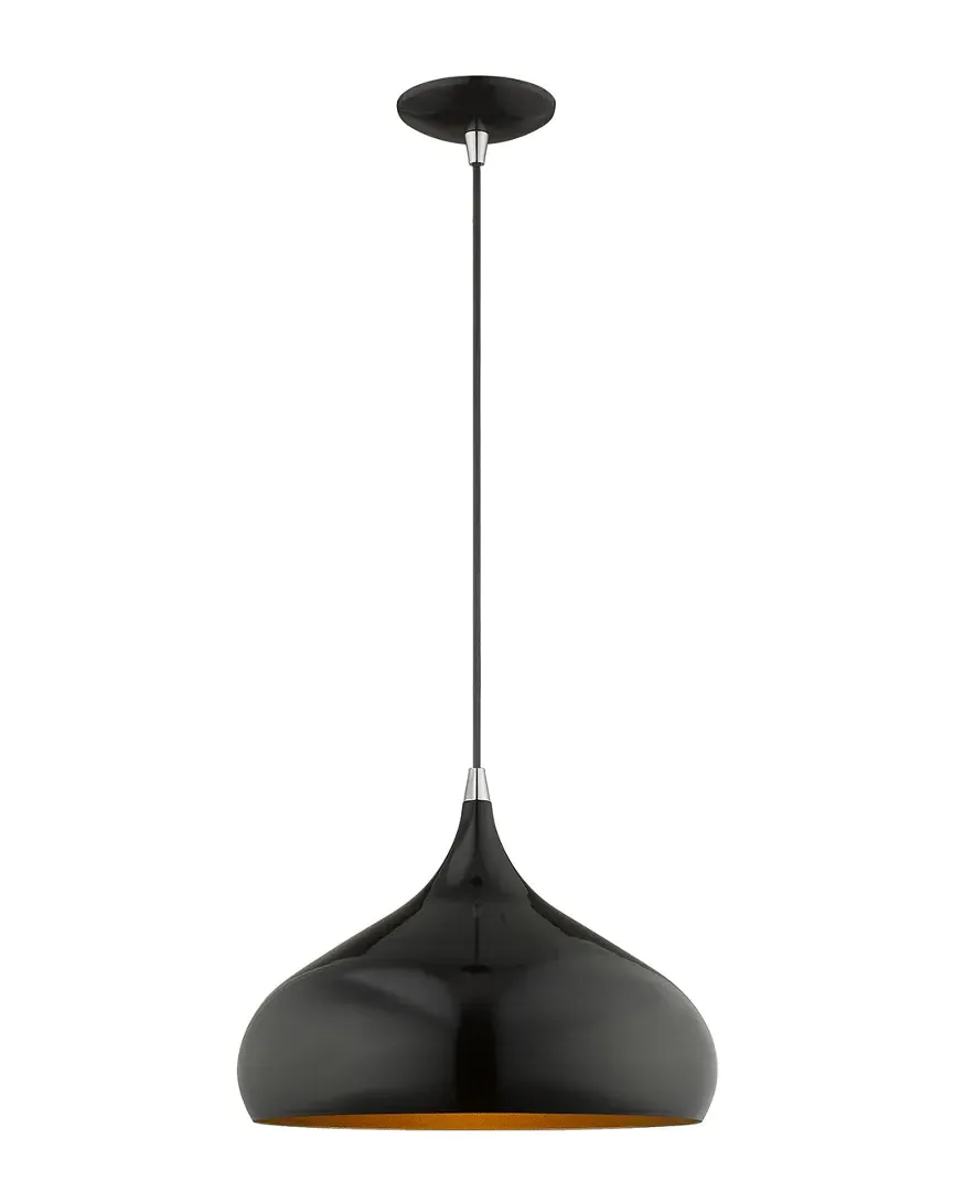 Metal Shade Mini Pendant Light - Shiny Black, Steel