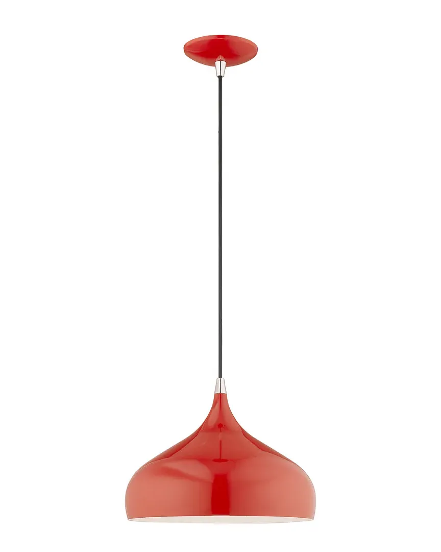 Metal Shade Mini Pendant Light - Shiny Red, Steel