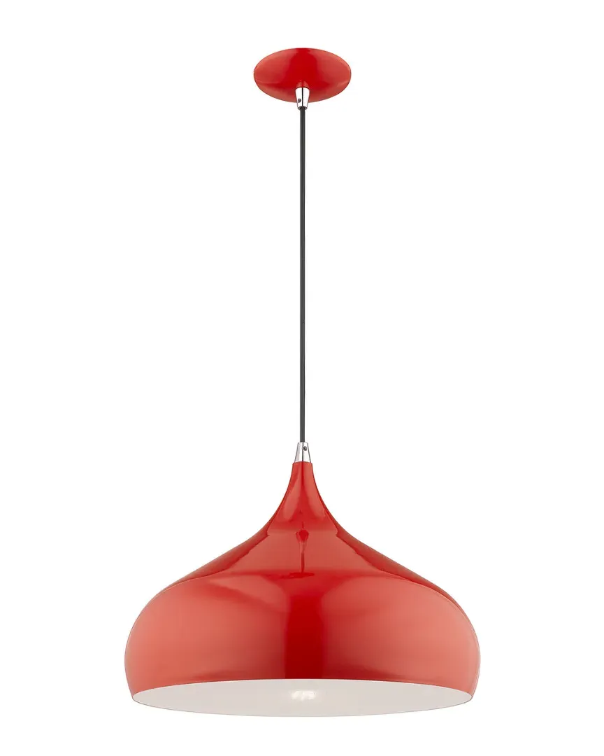 Metal Shade Mini Pendant Light - Shiny Red, Steel