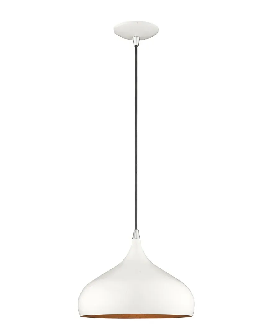 Metal Shade Mini Pendant Light - Shiny White, Steel