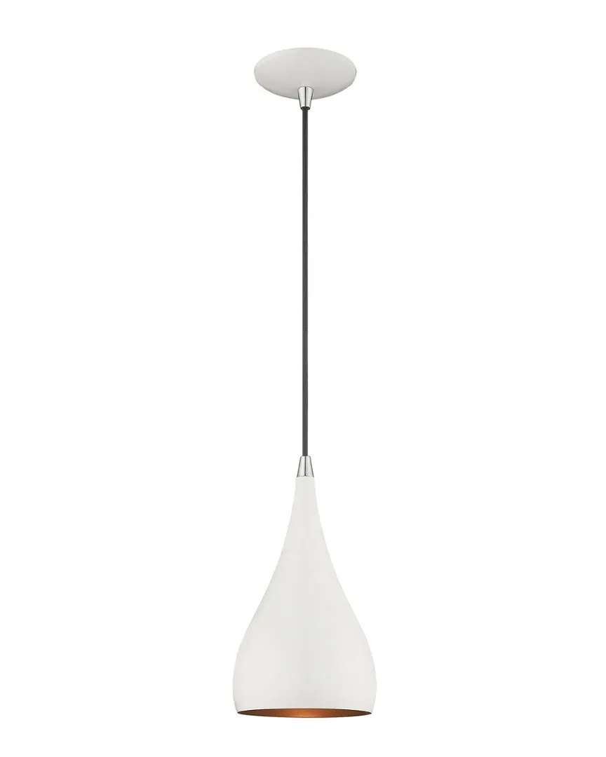 Metal Shade Mini Pendant Light - Shiny White, Steel