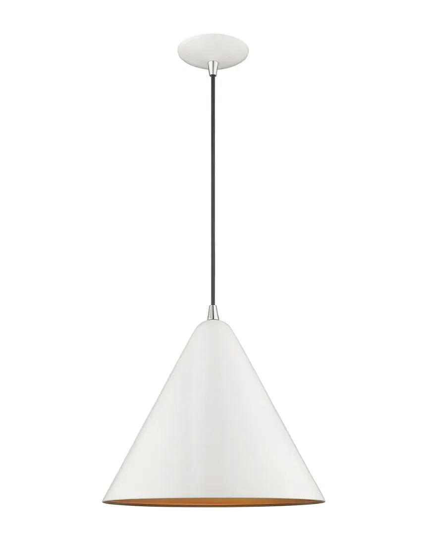 Metal Shade Mini Pendant Light - White, Steel