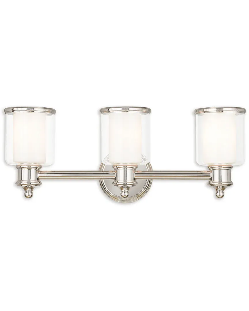 Middlebush 3-Light Bath Light - Polished Nickel, Steel