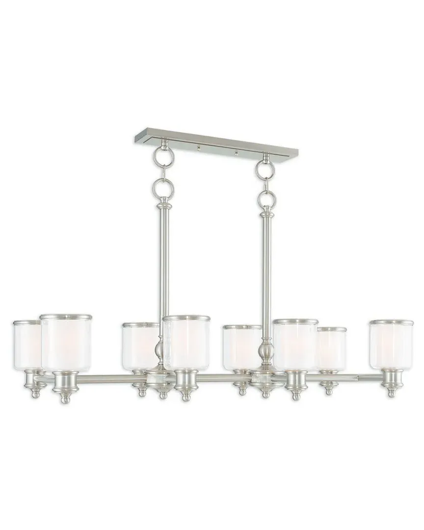 Middlebush 8 Light Linear Chandelier - Brushed Nickel, Steel