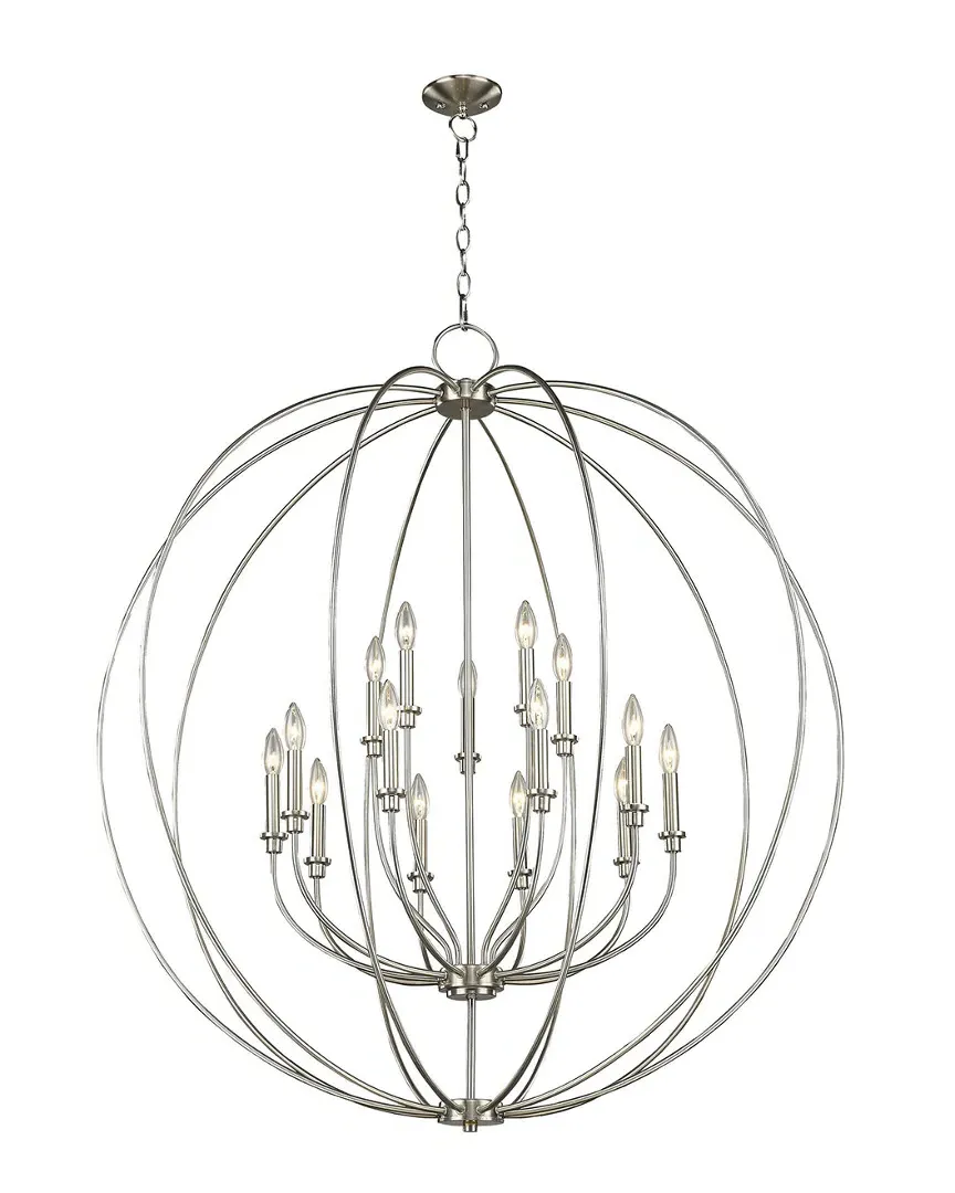 Milania 15-Light Foyer Chandelier - Brushed Nickel, Steel
