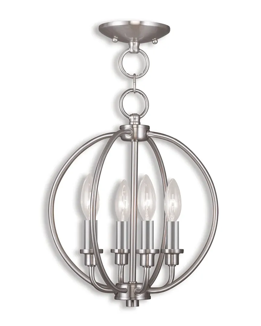 Milania 4-Light Chain Lantern - Brushed Nickel, Steel