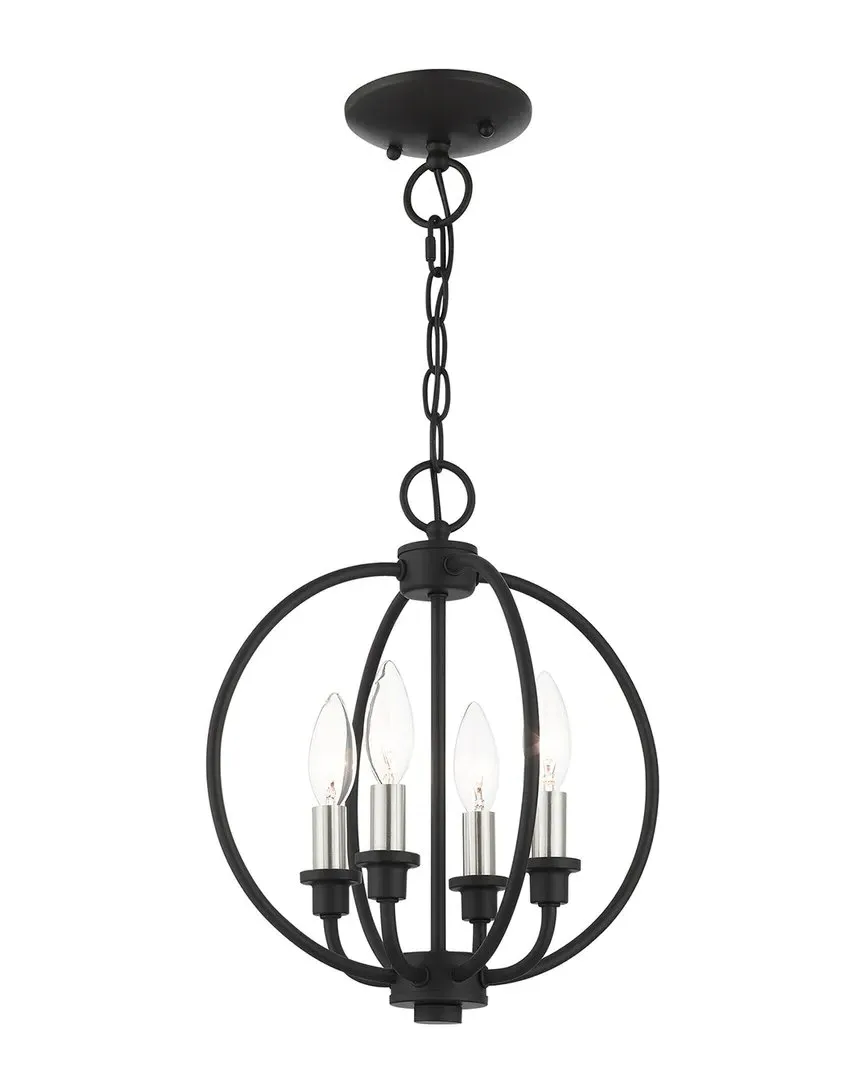 Milania 4-Light Convertible Semi Flush Chandelier - Black, Steel