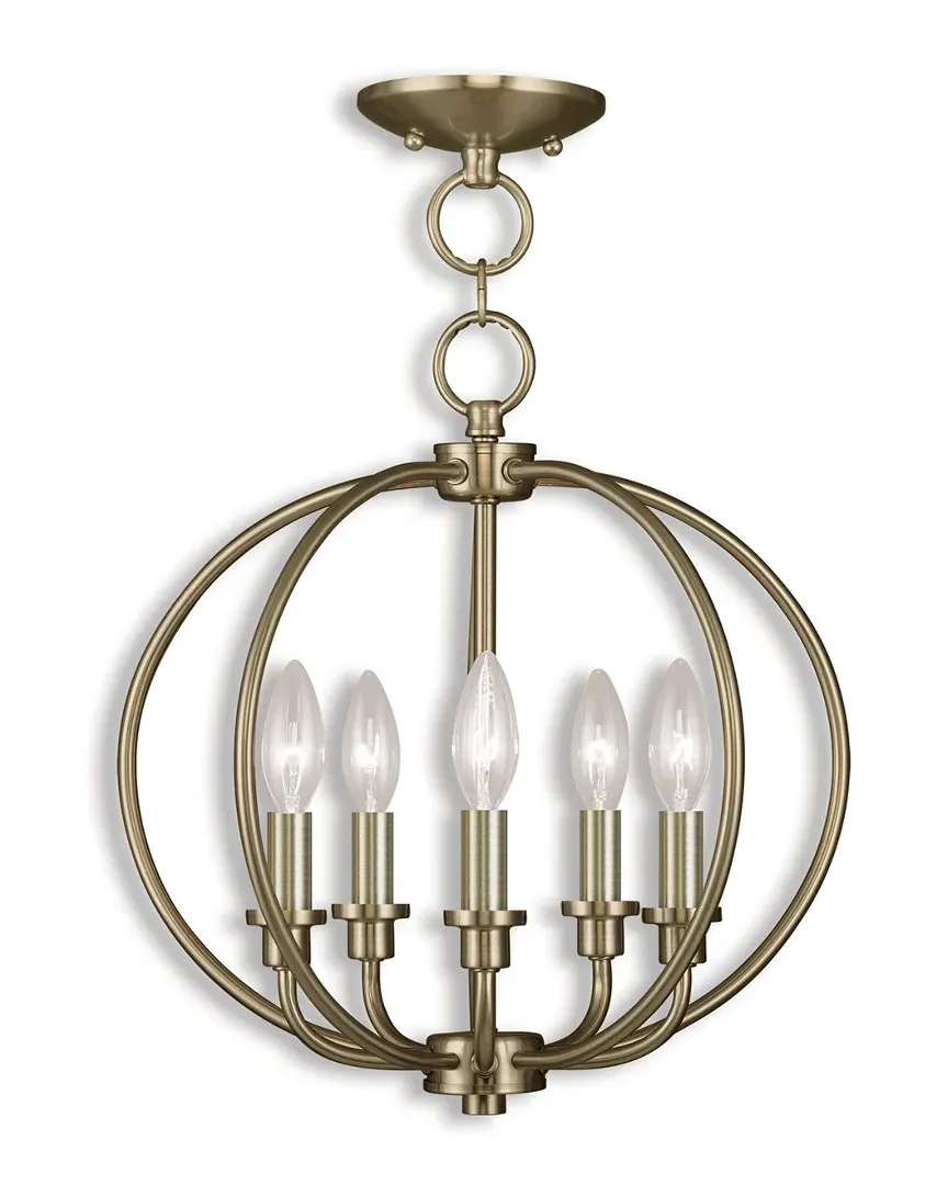 Milania 5-Light Orb Pendant Light - Antique Brass, Steel image