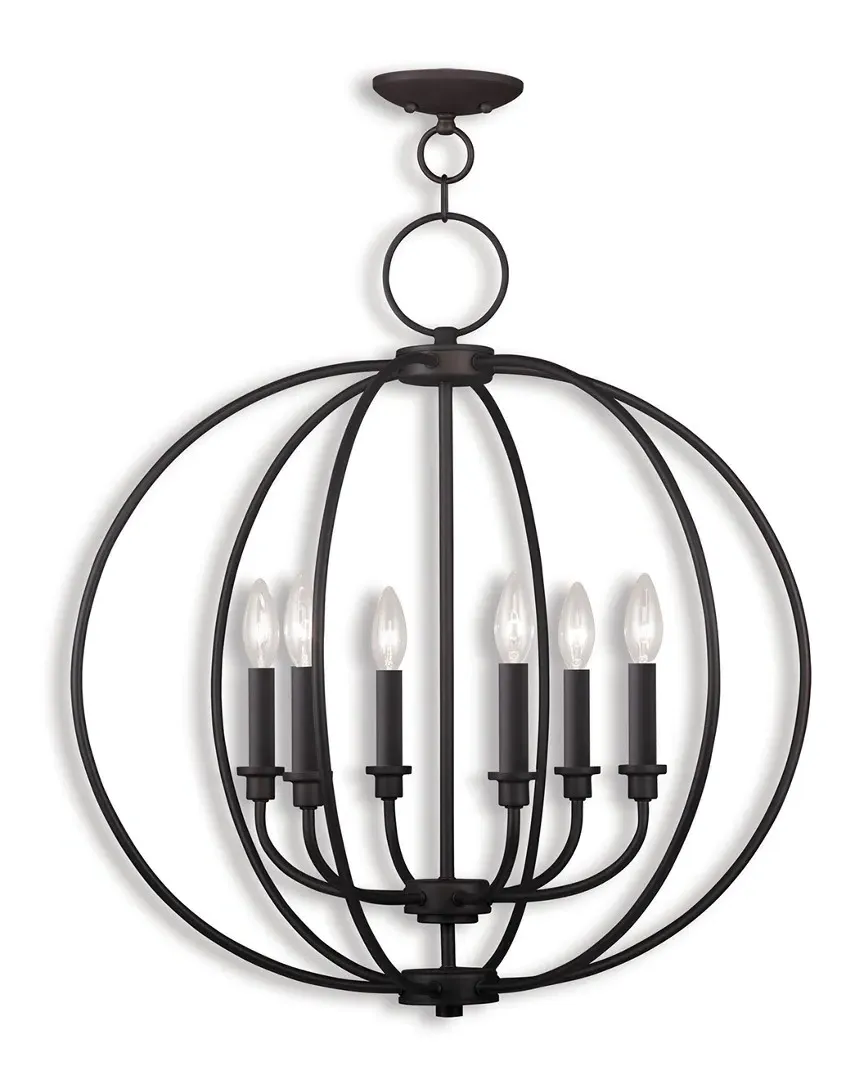 Milania 6-Light Orb Chandelier - Bronze, Steel image