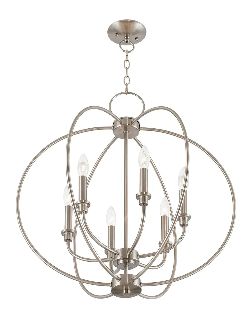 Milania 6-Light Orb Chandelier - Brushed Nickel, Steel