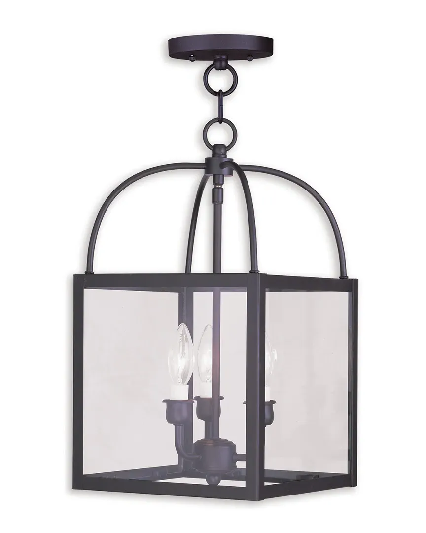 Milford 3-Light Chain Hang Ceiling Mount - Bronze, Steel