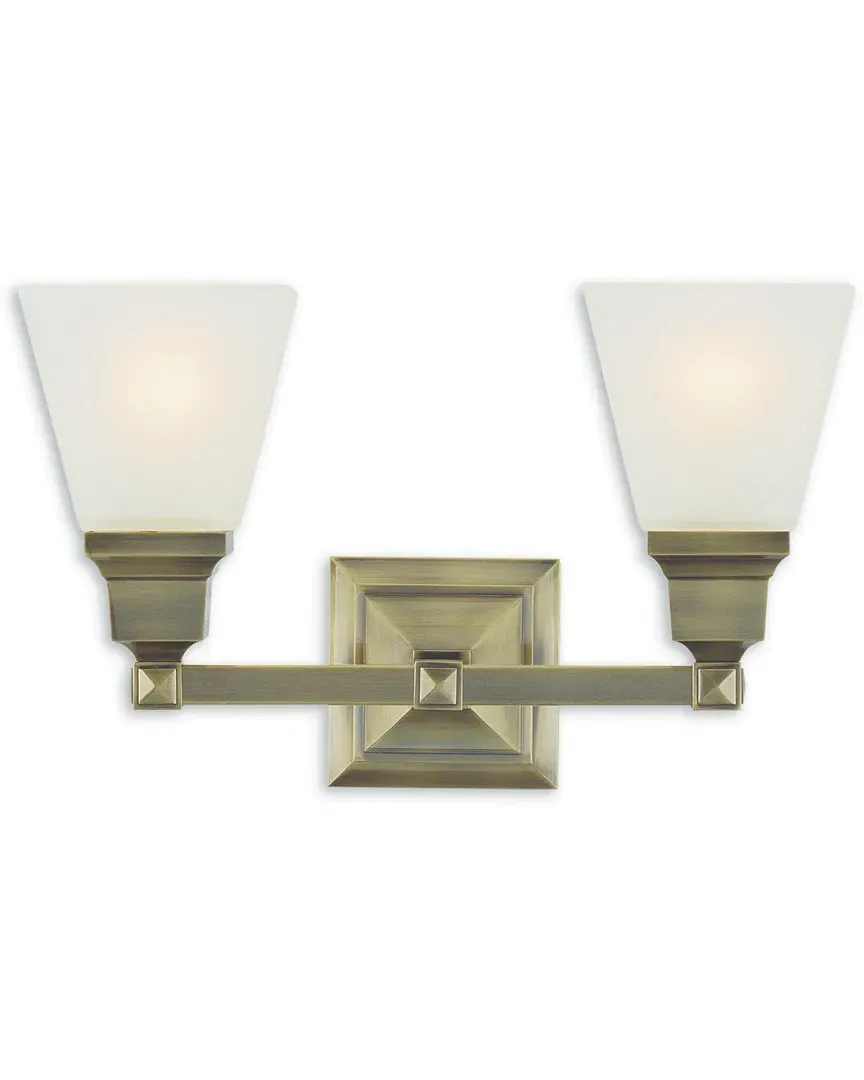 Mission 2-Light Bath Light - Antique Brass, Steel