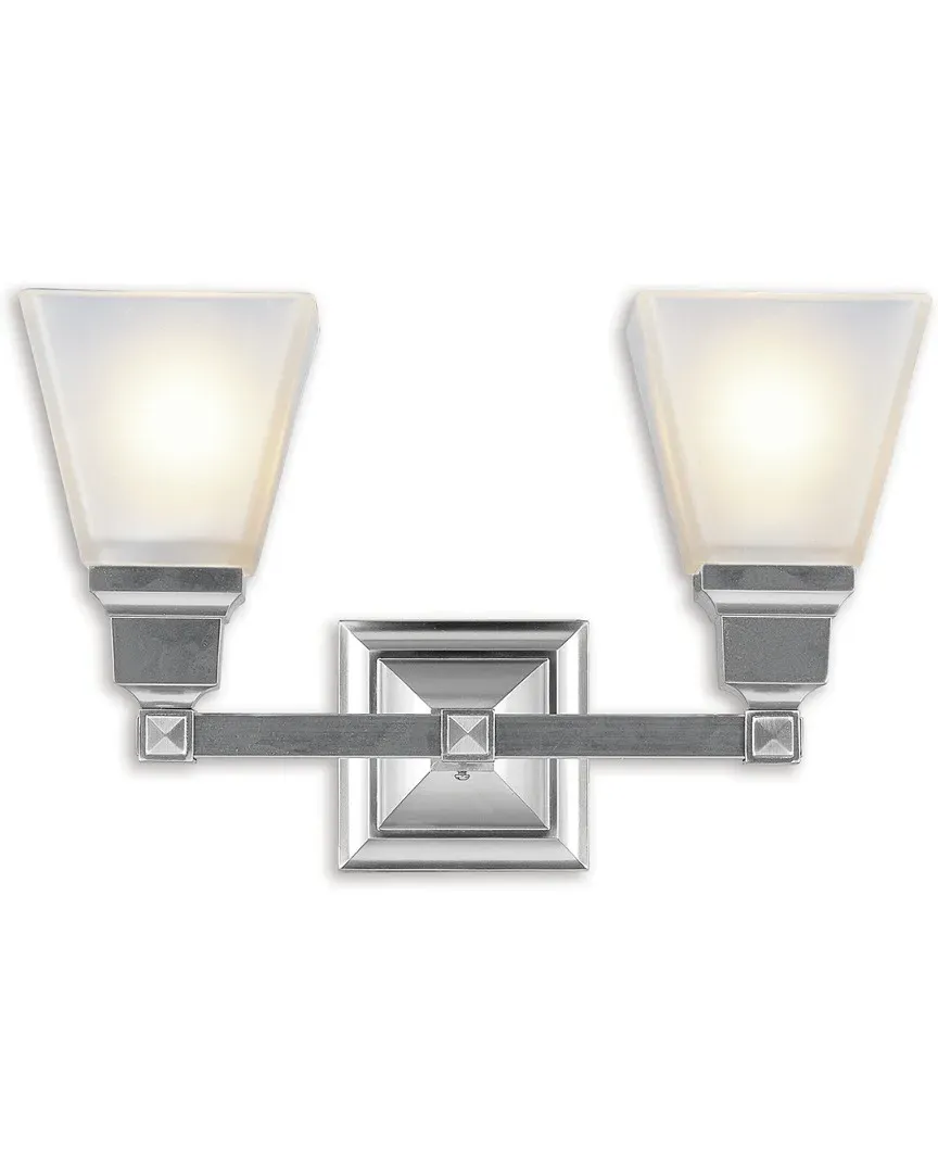 Mission 2-Light Bath Light - Brushed Nickel, Steel