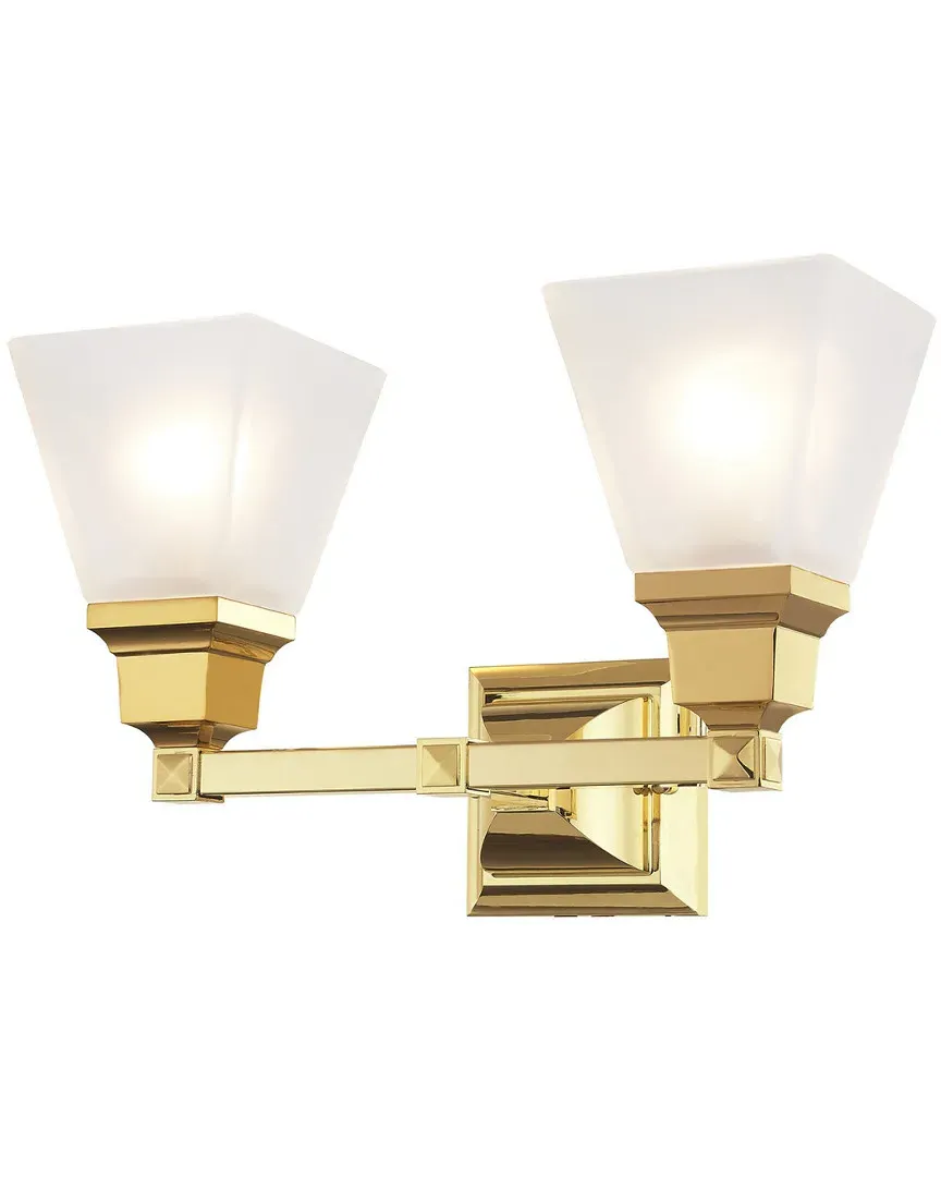 Mission 2-Light Bath Light - Polished Brass, Steel